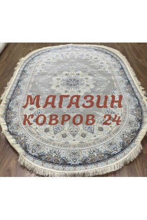 Иранский ковер Shahname 1500 006 Серый овал